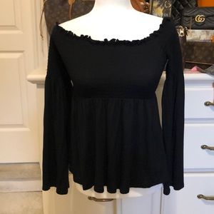 Black off the shoulder top